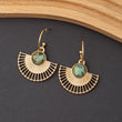 Boucles d'oreilles Pierre Turquoise Africaine en acier inoxydable