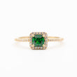 Bague en plaqué Or CN avec un motif carré vert bijouxcn