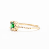 Bague en plaqué Or CN avec un motif carré vert bijouxcn