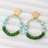 Boucles d'oreilles Pierre Nacre en acier inoxydable