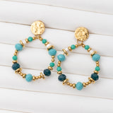 Boucles d'oreilles Pierre Cristal Multi-Color en acier inoxydable