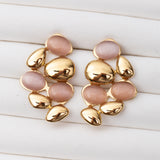 Boucles d'oreilles Pierre Œil de Chat en acier inoxydable