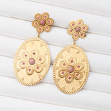 Boucles d'oreilles Pierre Rodochrosite en acier inoxydable