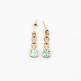 Boucles en plaqué or CN avec un motif carré vert brillant tendance bijouxcn