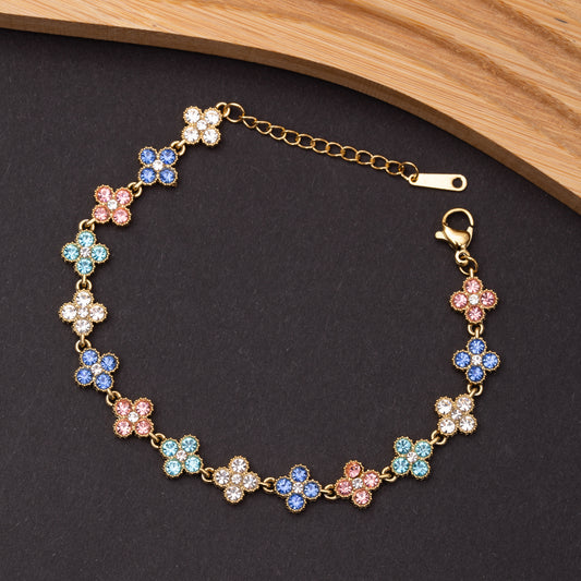 Gourmette Clover Bloom en acier inoxydable - En Promotion