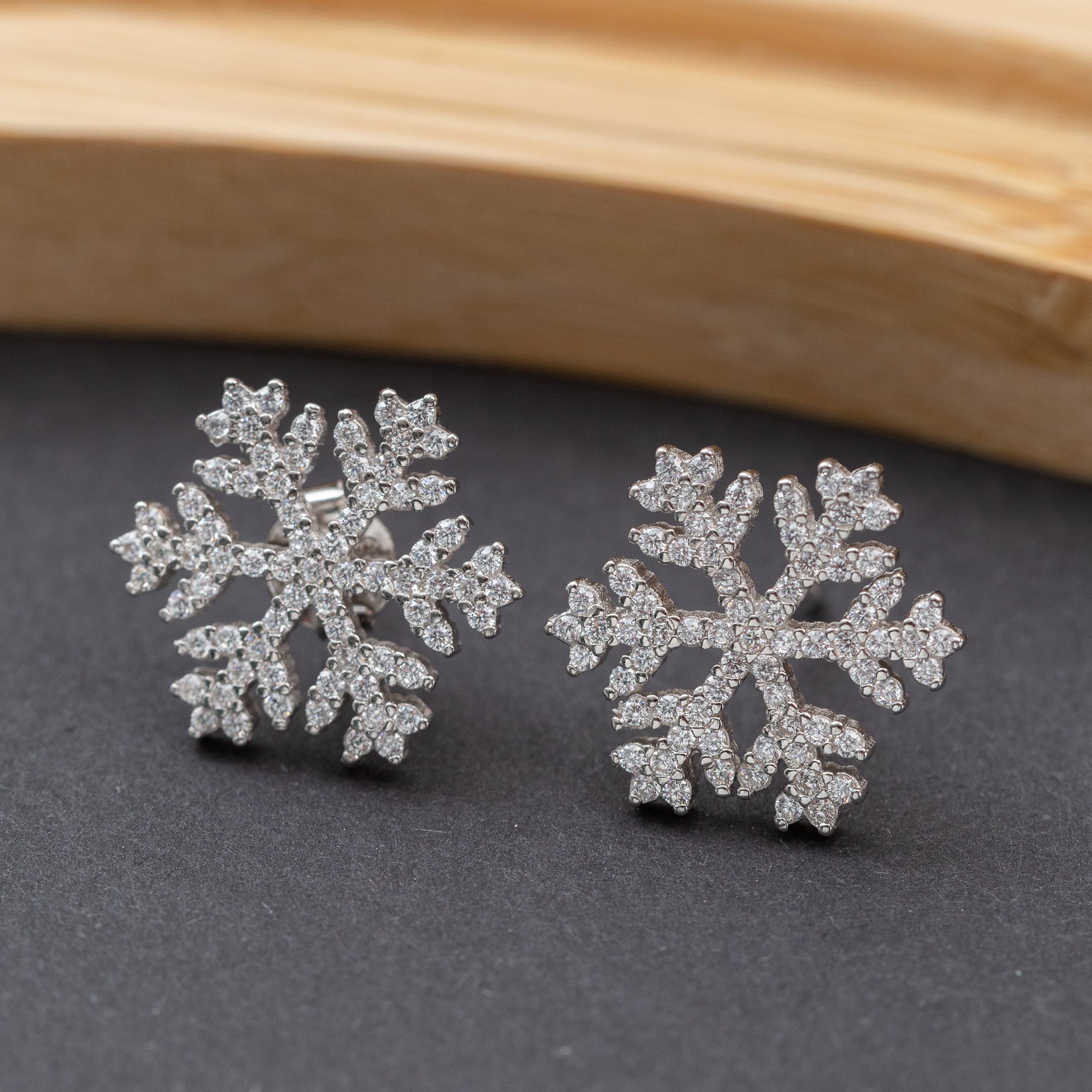 Boucles d'oreilles en argent rhodié