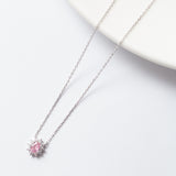 Collier Argent Rhodié tendance. La Fleur Rose