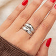 Bague en acier tendance - Taille standard