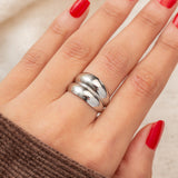 Bague en acier tendance - Taille standard