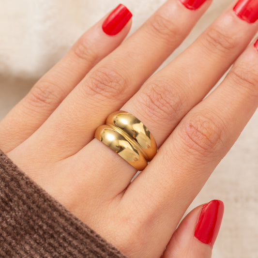 Bague en acier tendance - Taille standard