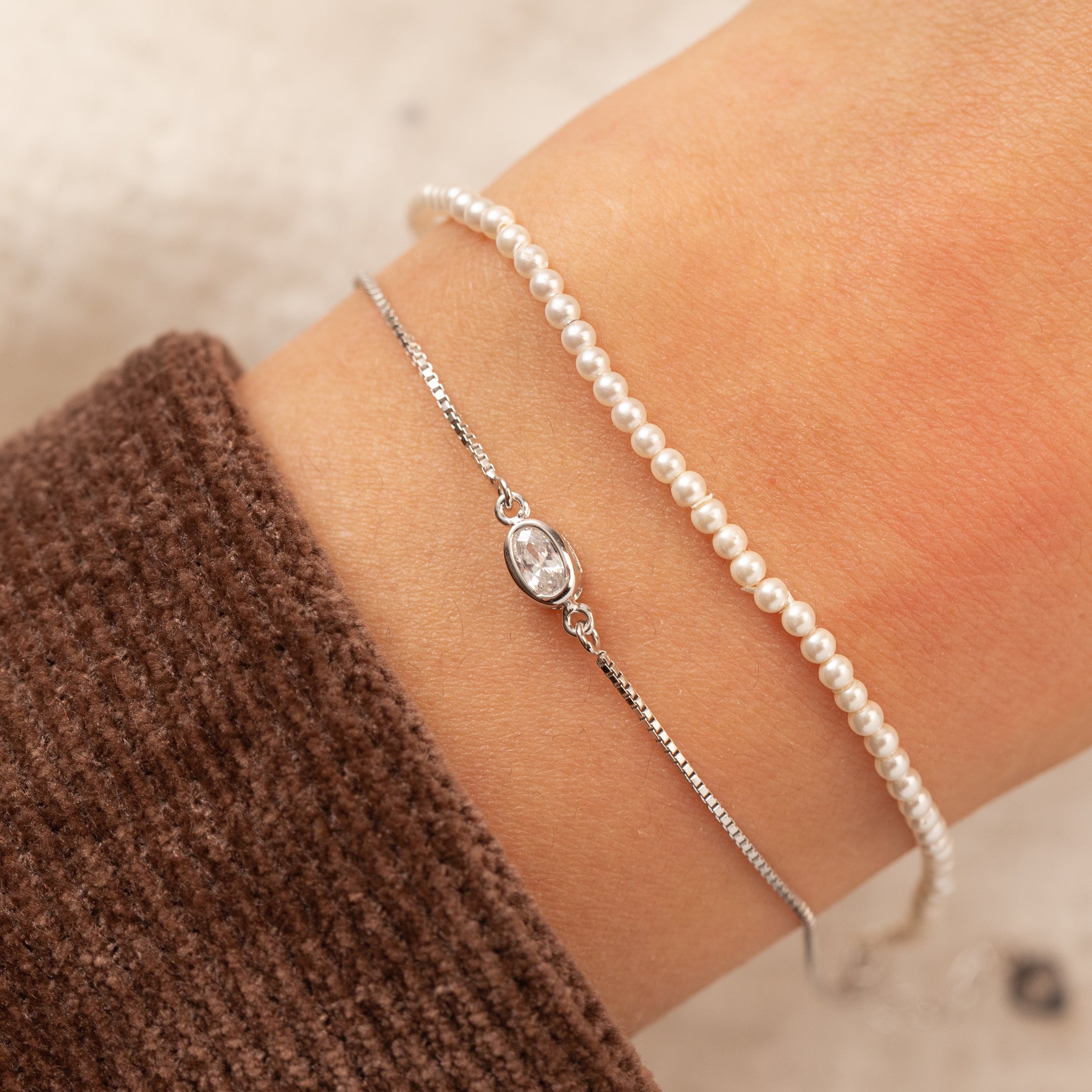 Gourmette en argent avec deux rangs de chaîne