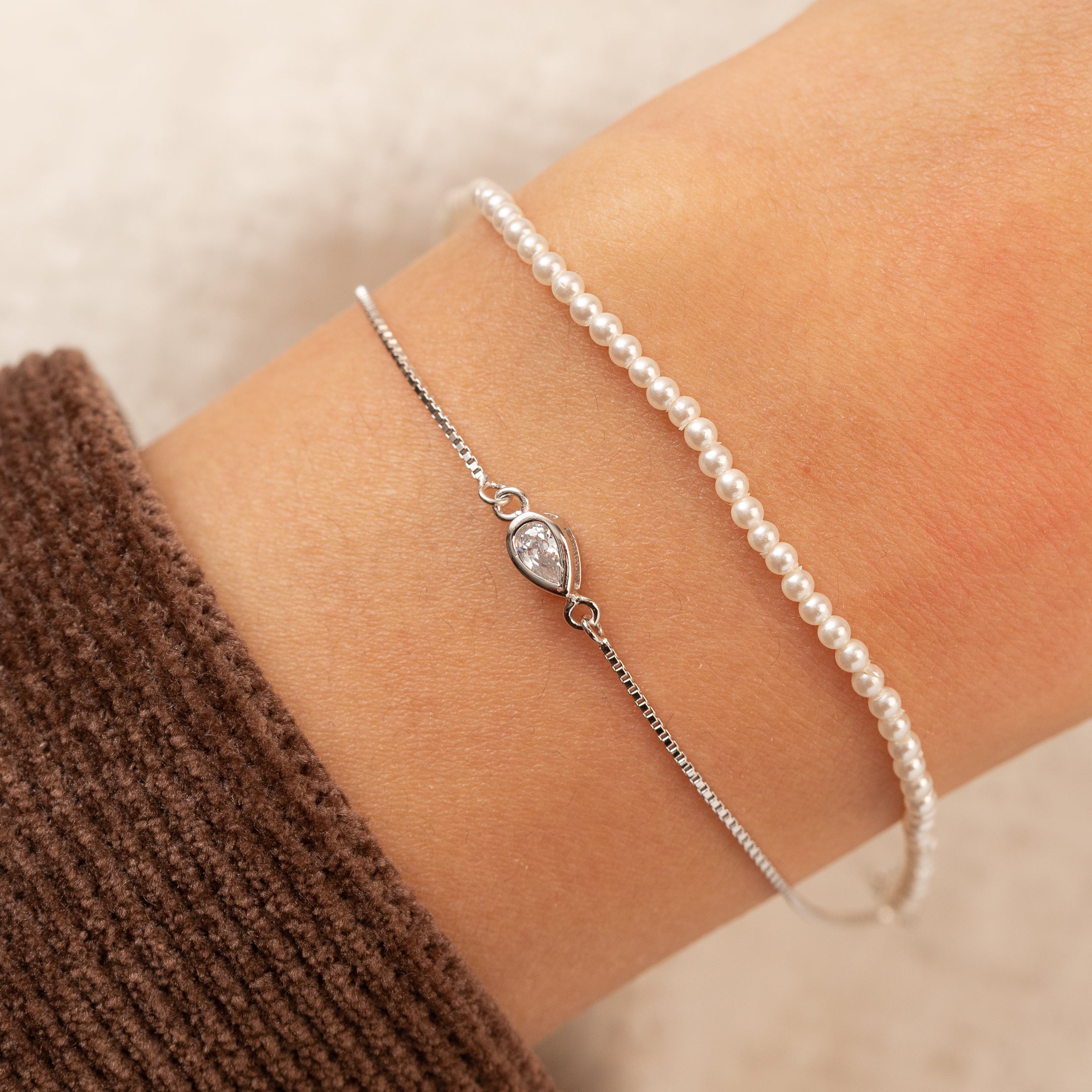 Gourmette en argent avec deux rangs de chaîne