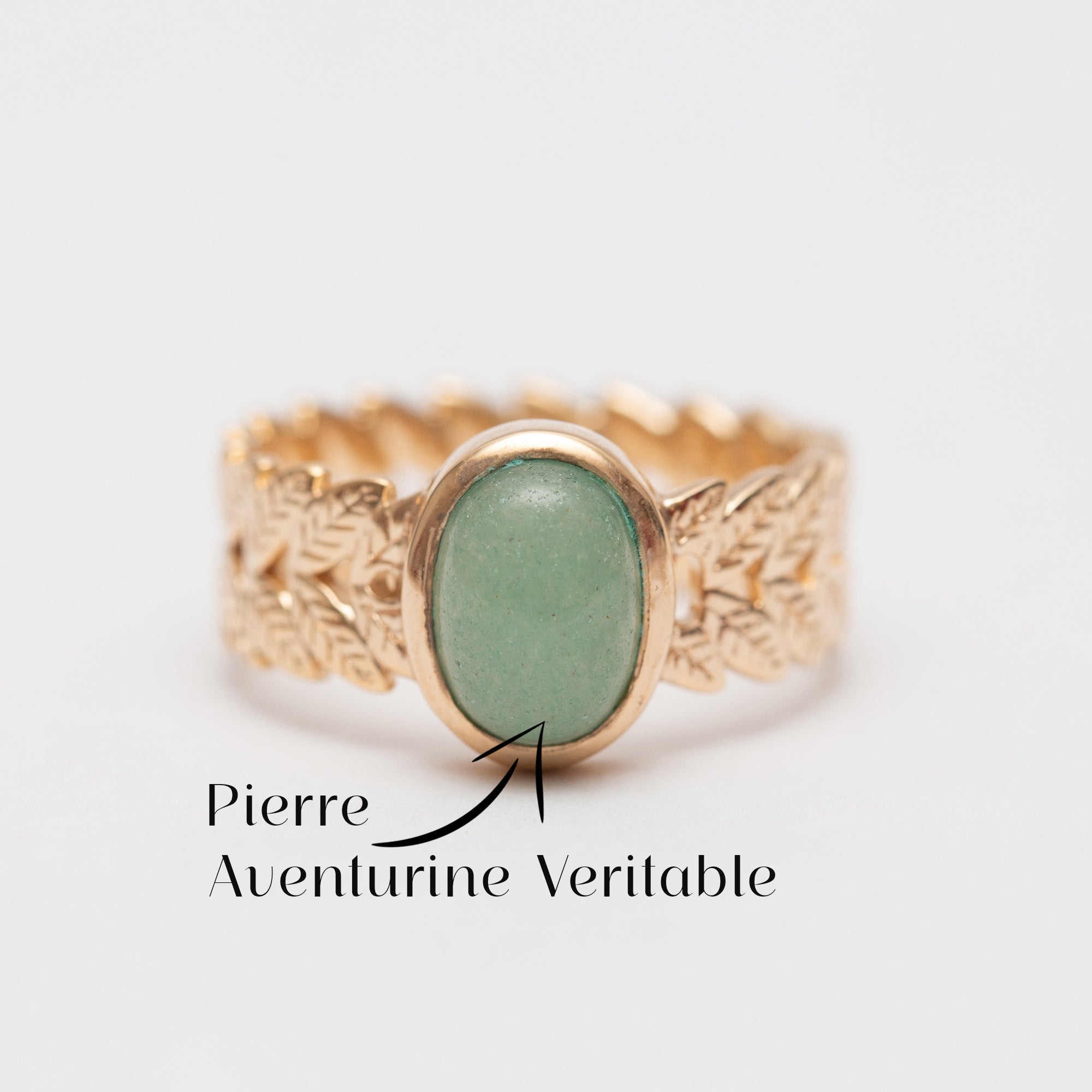 Bague En Plaqué Or CN Tendance Bijouxcn. Pierre Aventurine Véritable