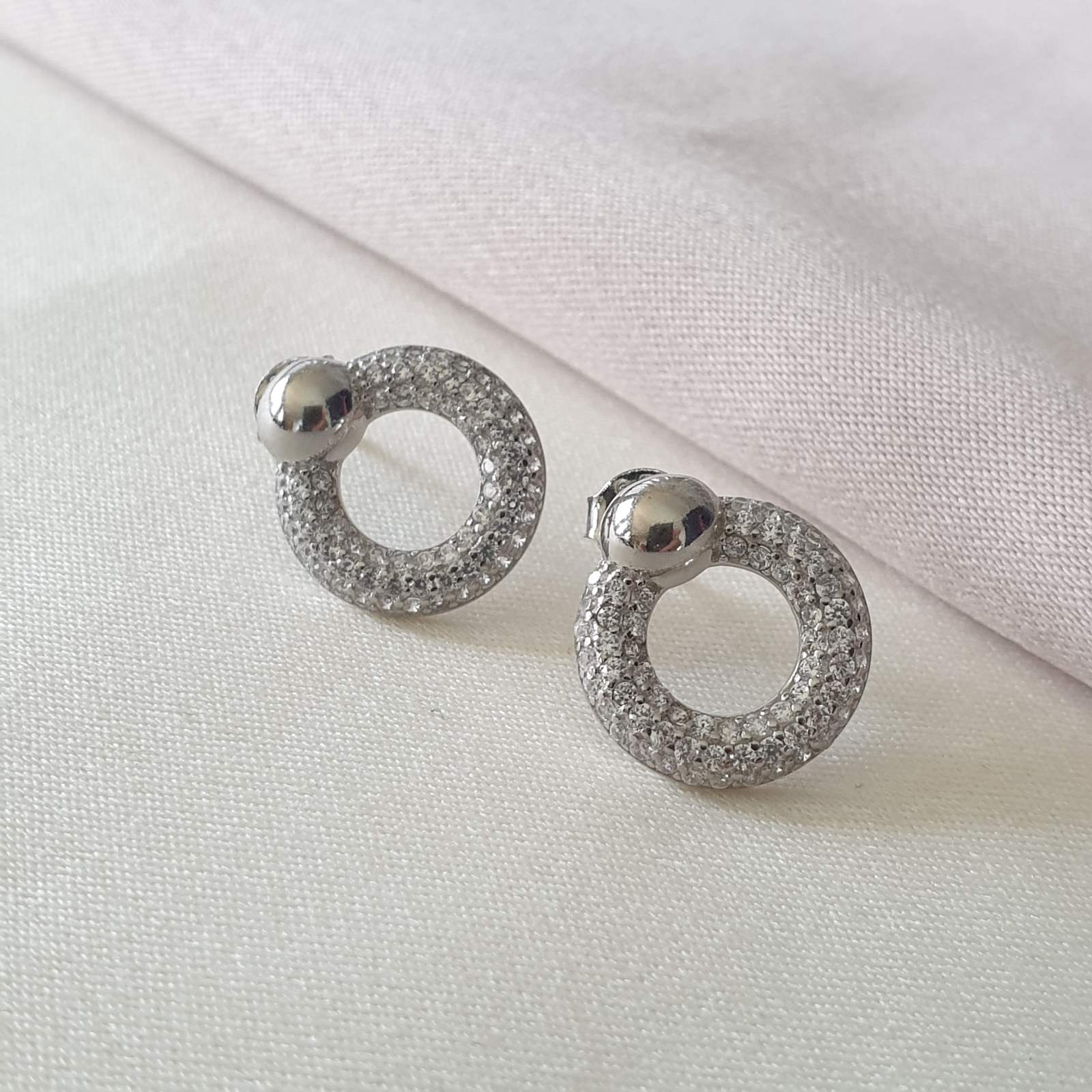 Boucle d'oreille argent Rhodié Garanti le cercle voûte soldeargent - 40%