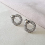 Boucle d'oreille argent Rhodié Garanti le cercle voûte soldeargent - 40%