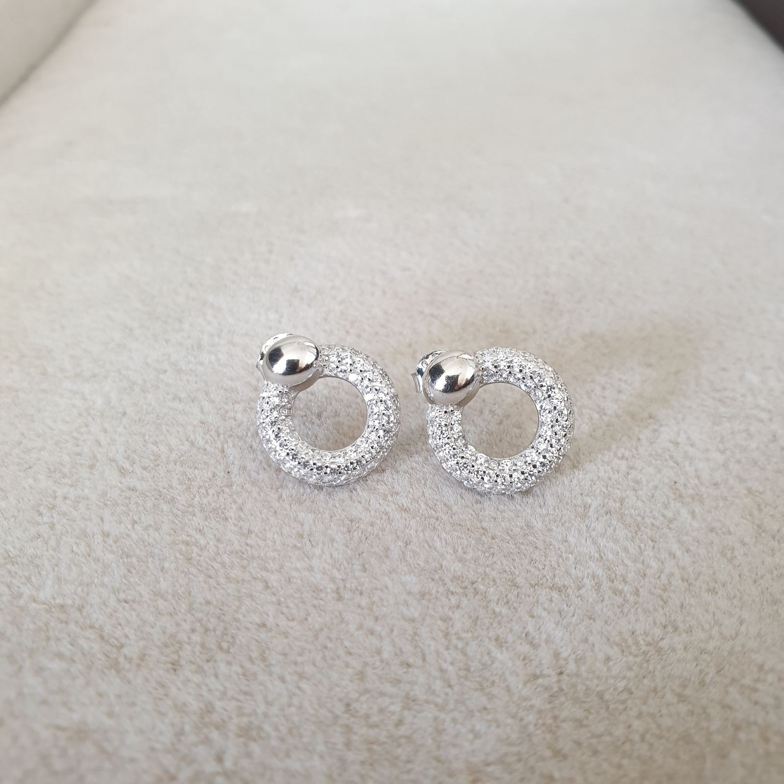 Boucle d'oreille argent Rhodié Garanti le cercle voûte soldeargent - 40%