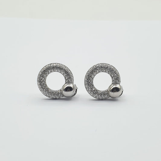 Boucle d'oreille argent Rhodié Garanti le cercle voûte soldeargent - 40%