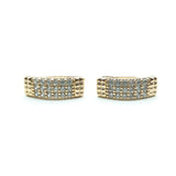 Boucle d'oreille Xp tendance Plaqué Or rectangle sertie de pierres 2