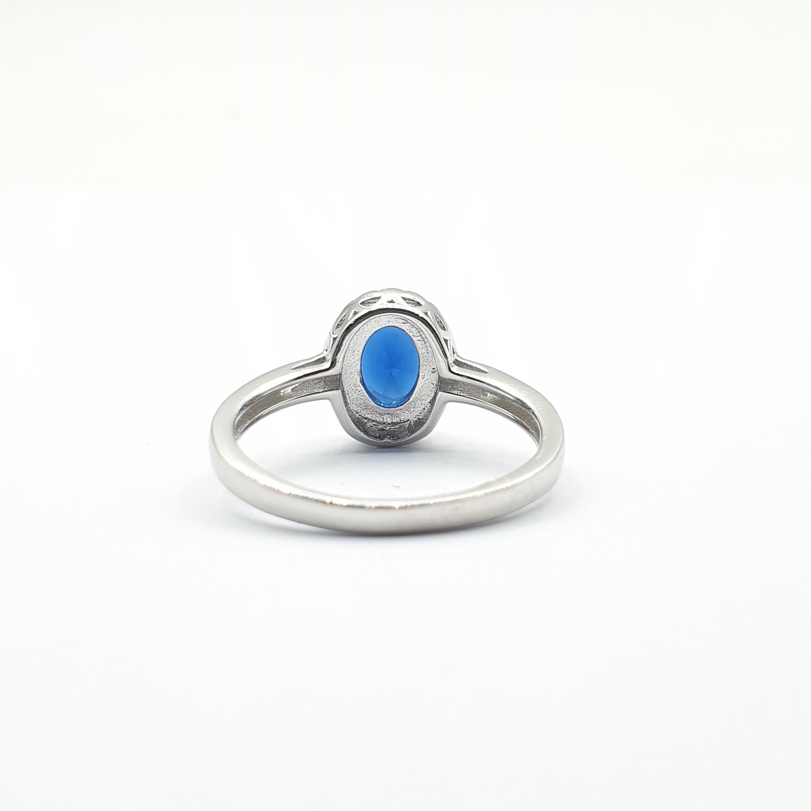 Bague argent 925 pierre synthétiques bleues et zirconias Bague argent 925 pierre synthétiques bleues et zirconias