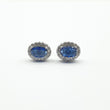 Boucle d'oreille argent Rhodié garanti pierre bleu princière