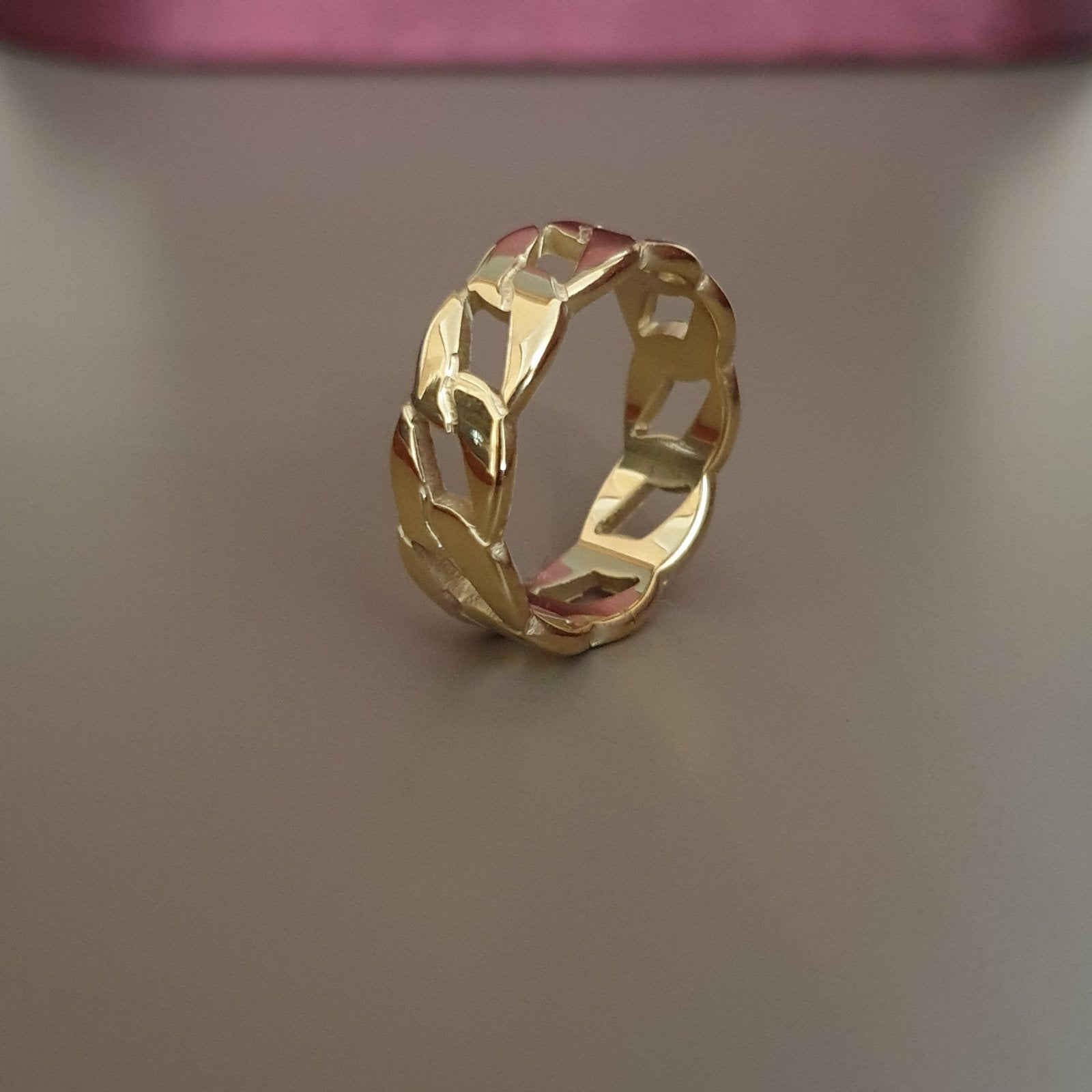 Bague acier garanti inoxydable anneau américain tendance dorée