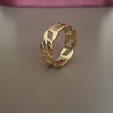 Bague acier garanti inoxydable anneau américain tendance dorée