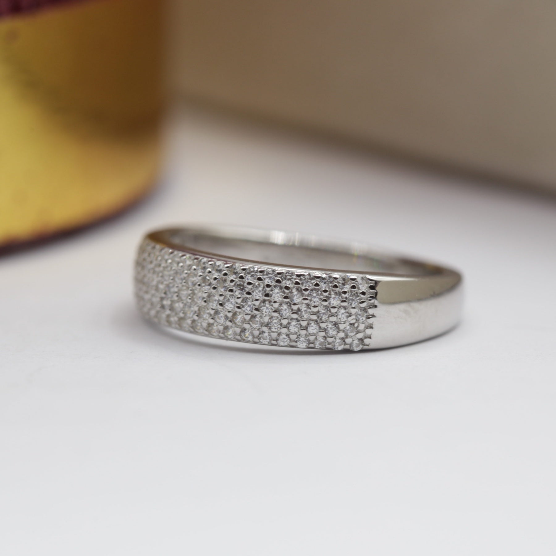 Bague argent Rhodié garanti rectangle
