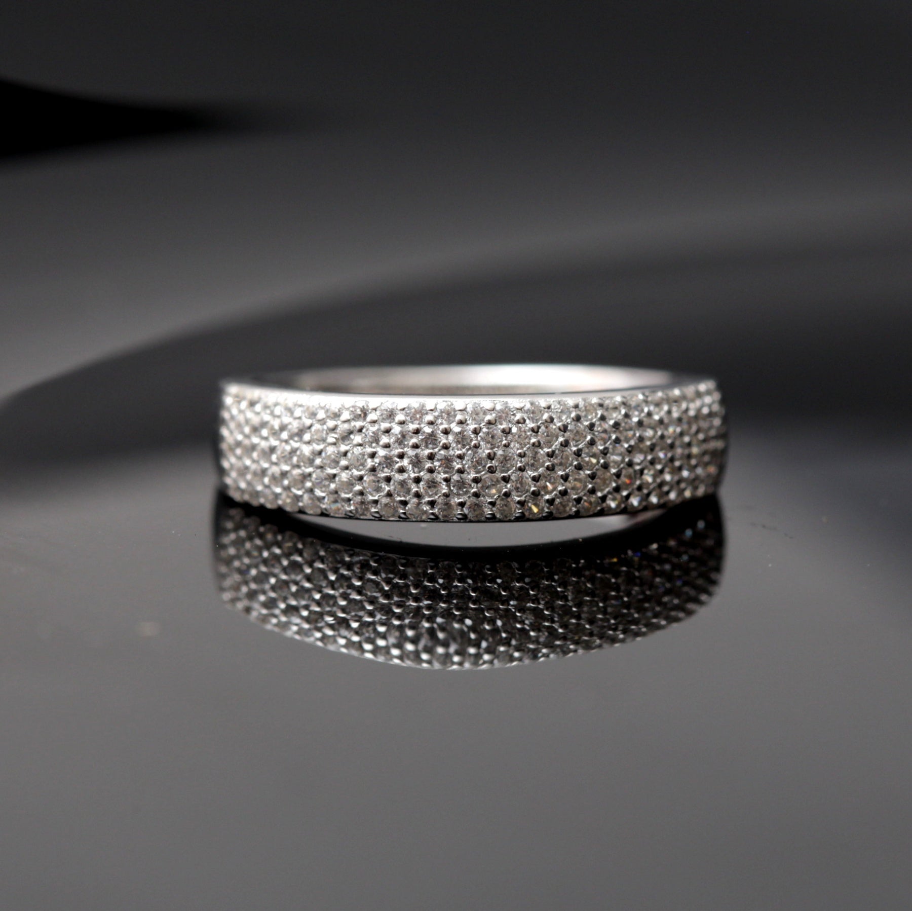 Bague argent Rhodié garanti rectangle