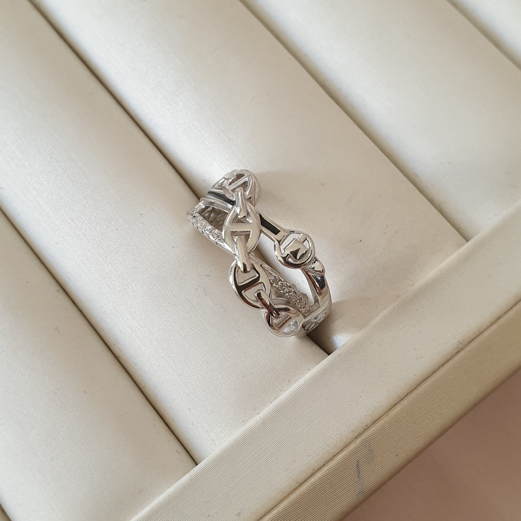Bague Argent Rhodié Garanti tif tendance grain de café