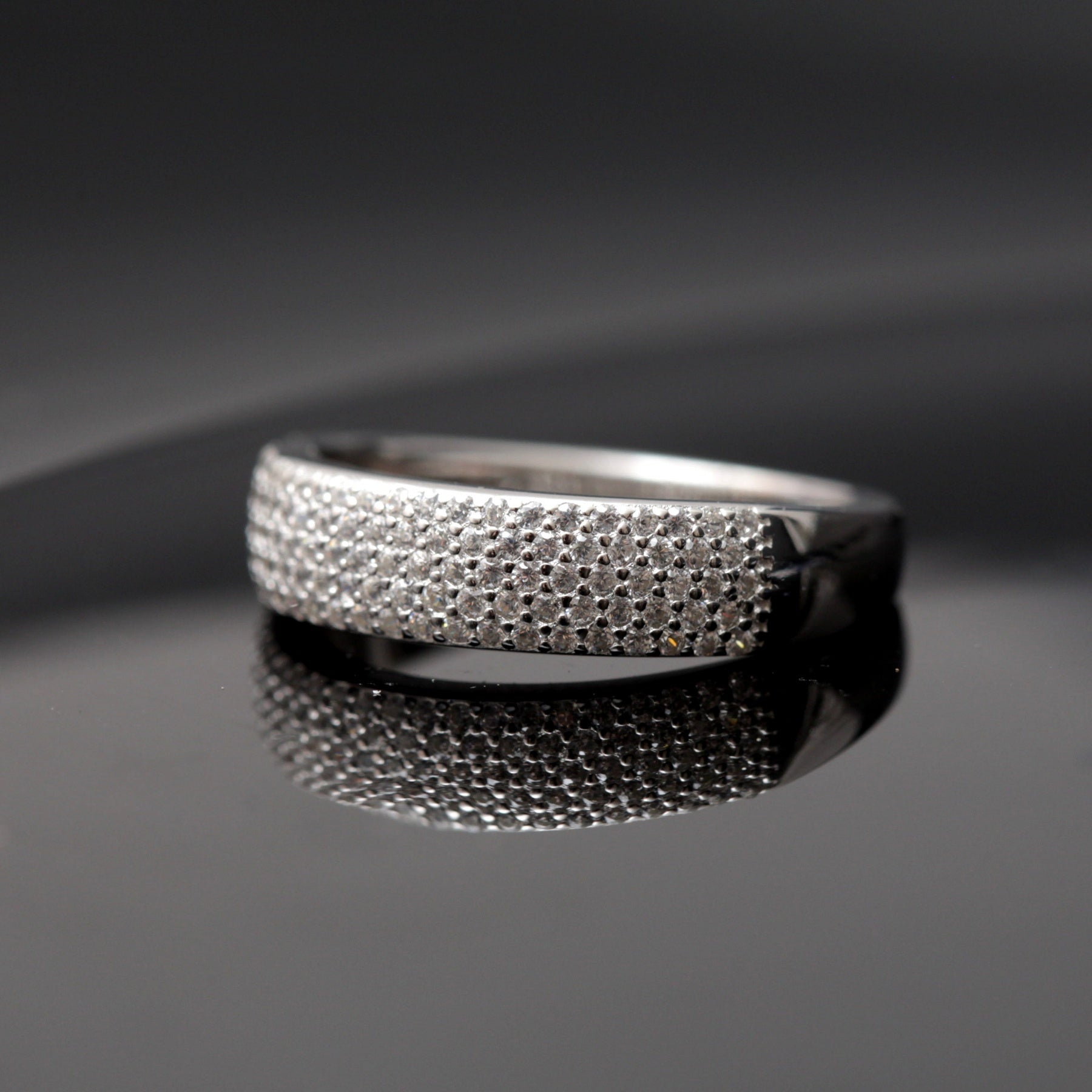 Bague argent Rhodié garanti rectangle