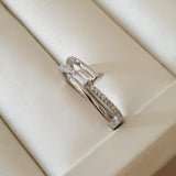 Bague Argent Rhodié Garanti clou simple soldeargent - 40%