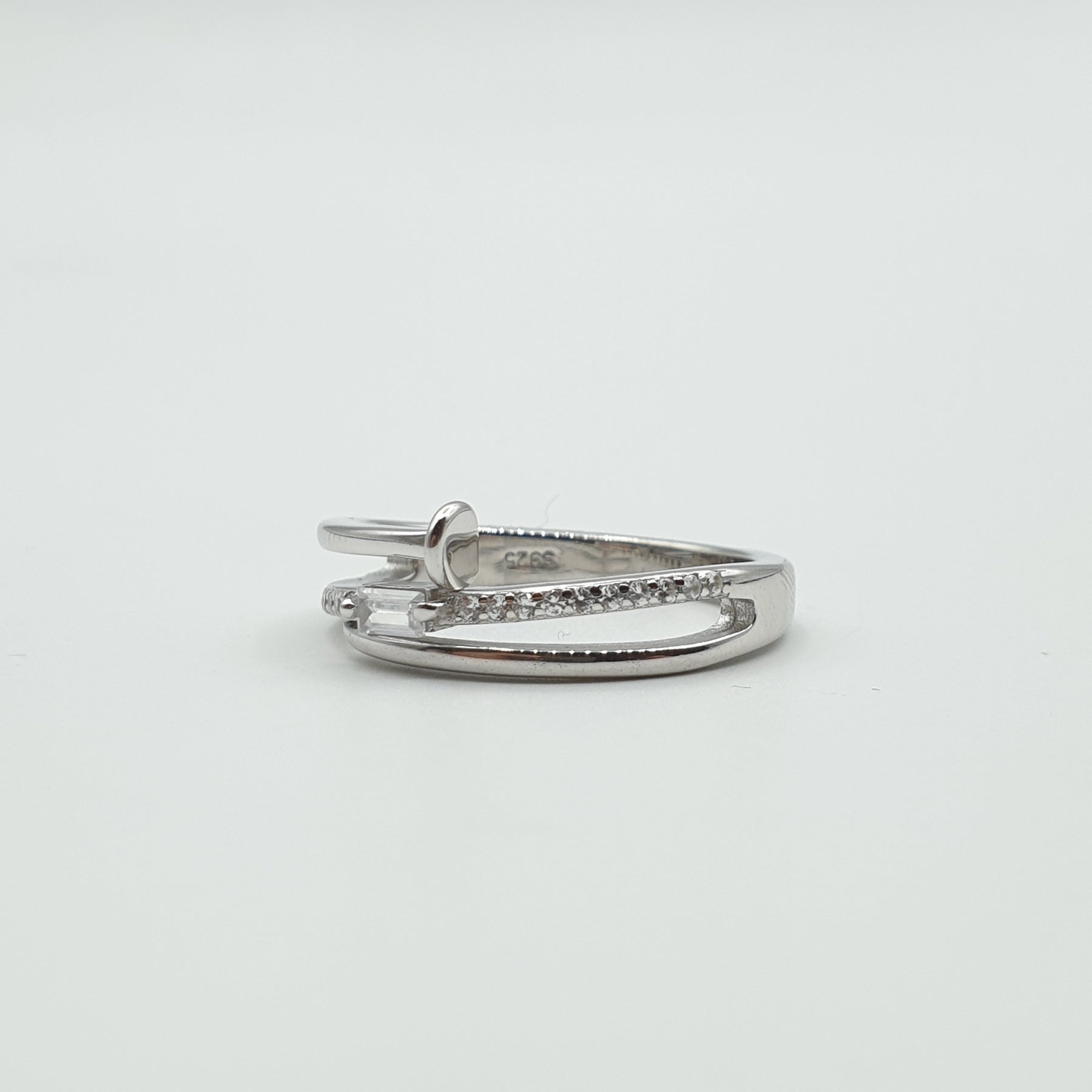 Bague Argent Rhodié Garanti clou simple soldeargent - 40%