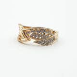 Bague xp tendance 2 tiges moitié pierres