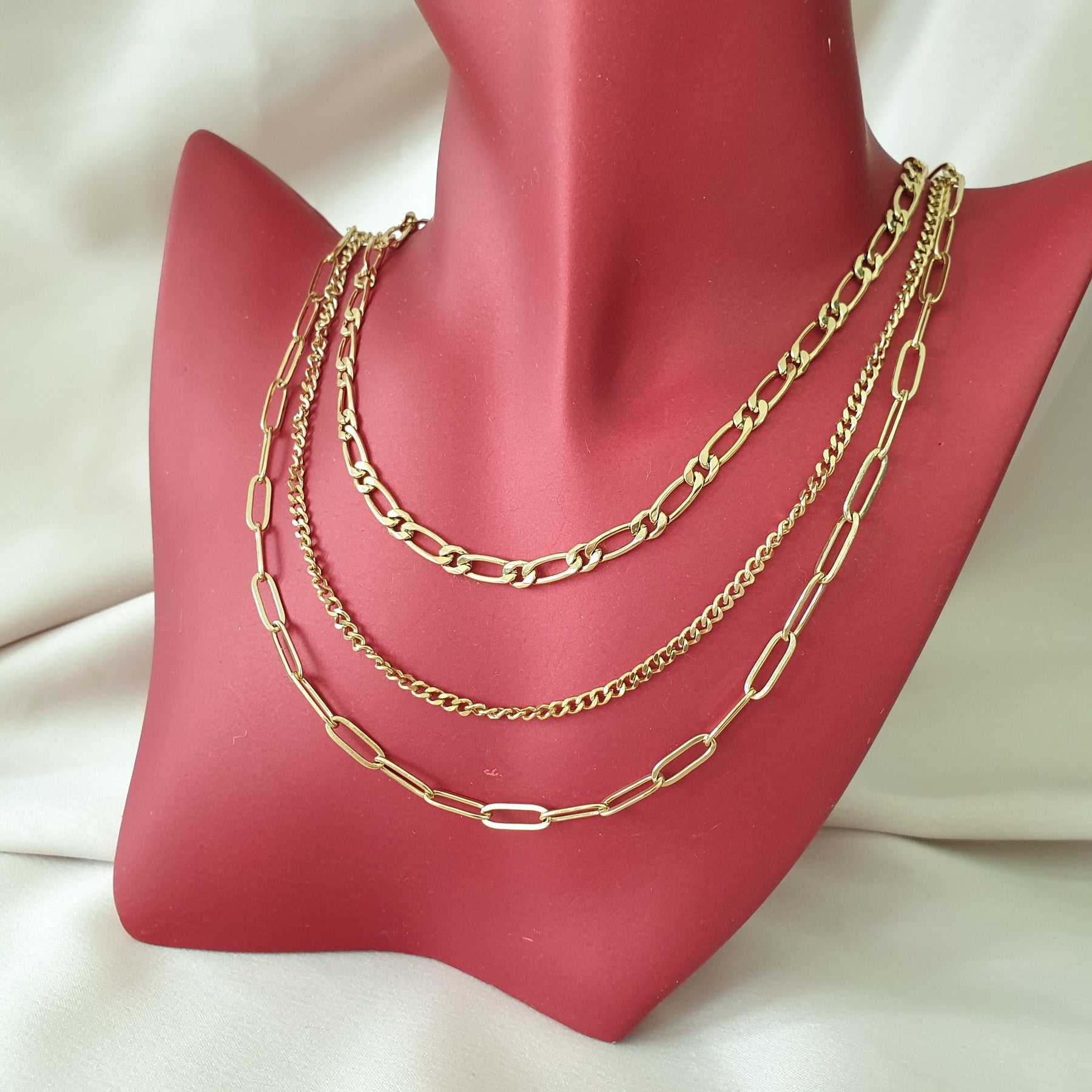 Collier acier inoxydable 3 lignes style k