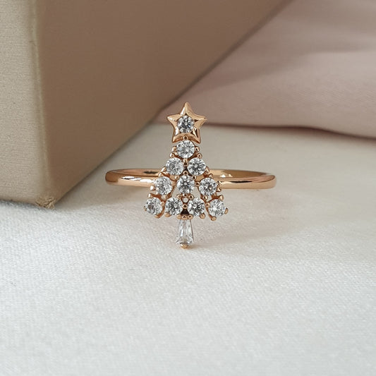 Bague xp tendance Plaqué or sapin de Noël 🎄