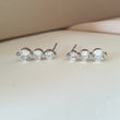 Boucle d'oreille argent Rhodié garanti 3 pierres soldeargent - 40%