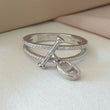 Bague Argent Rhodié Garanti tif tendance fermoir double b soldeargent - 40%