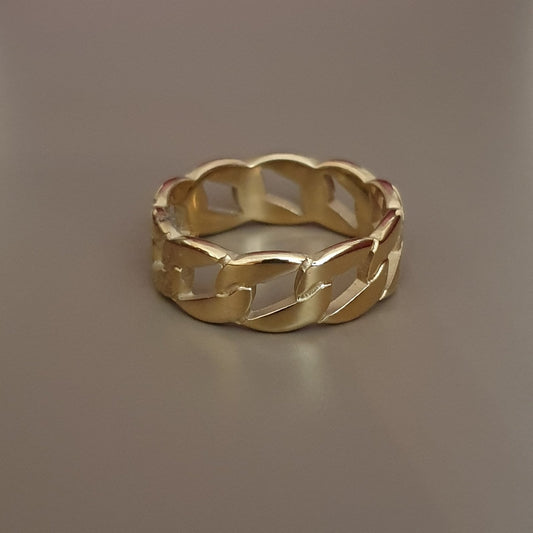 Bague acier garanti inoxydable anneau américain tendance dorée