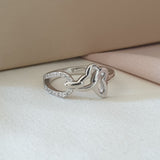 Bague Argent Rhodié Garanti tif papillon
