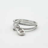 Bague Argent Rhodié Garanti tif tendance fermoir double b soldeargent - 40%