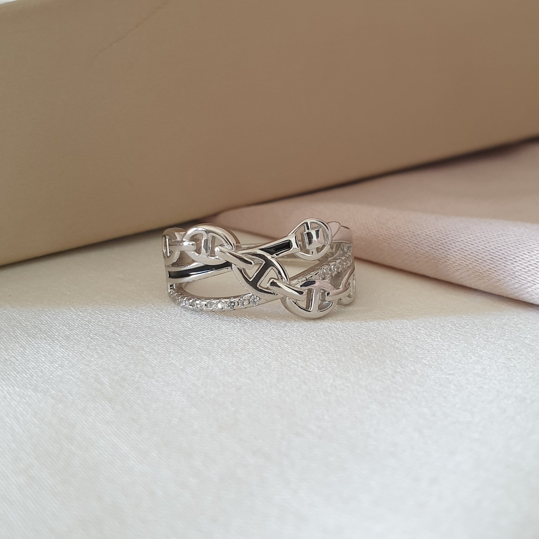 Bague Argent Rhodié Garanti tif tendance grain de café
