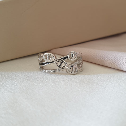 Bague Argent Rhodié Garanti tif tendance grain de café