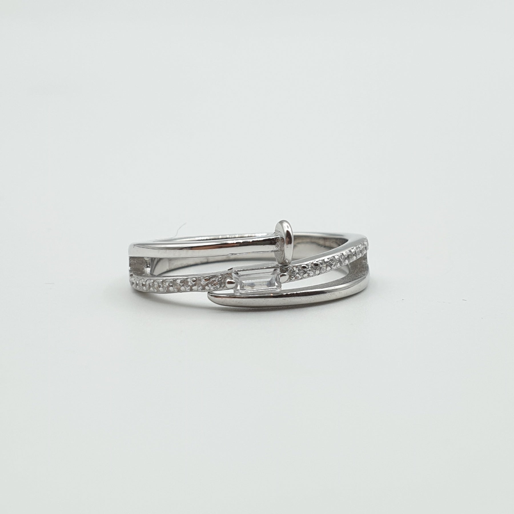 Bague Argent Rhodié Garanti clou simple soldeargent - 40%