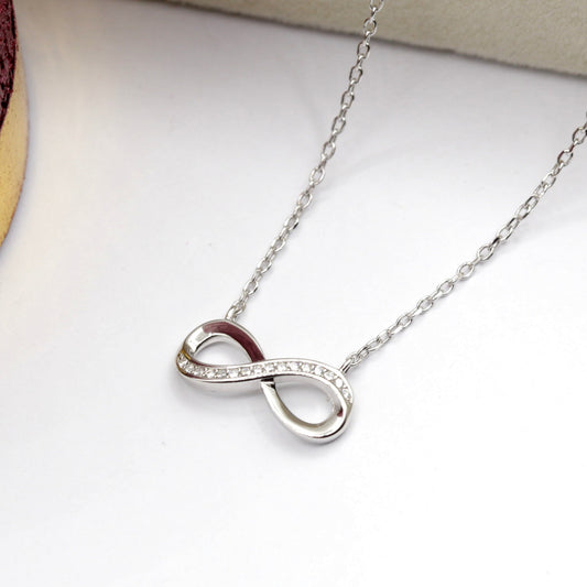 Collier argent Rhodié Garanti infinity