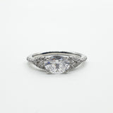Bague Argent Rhodié Garanti solitaire pierre ovale soldeargent - 40%