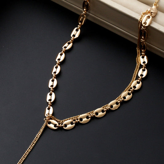 Collier Plaqué Or Xuping Xp Tendance grain de café cravate