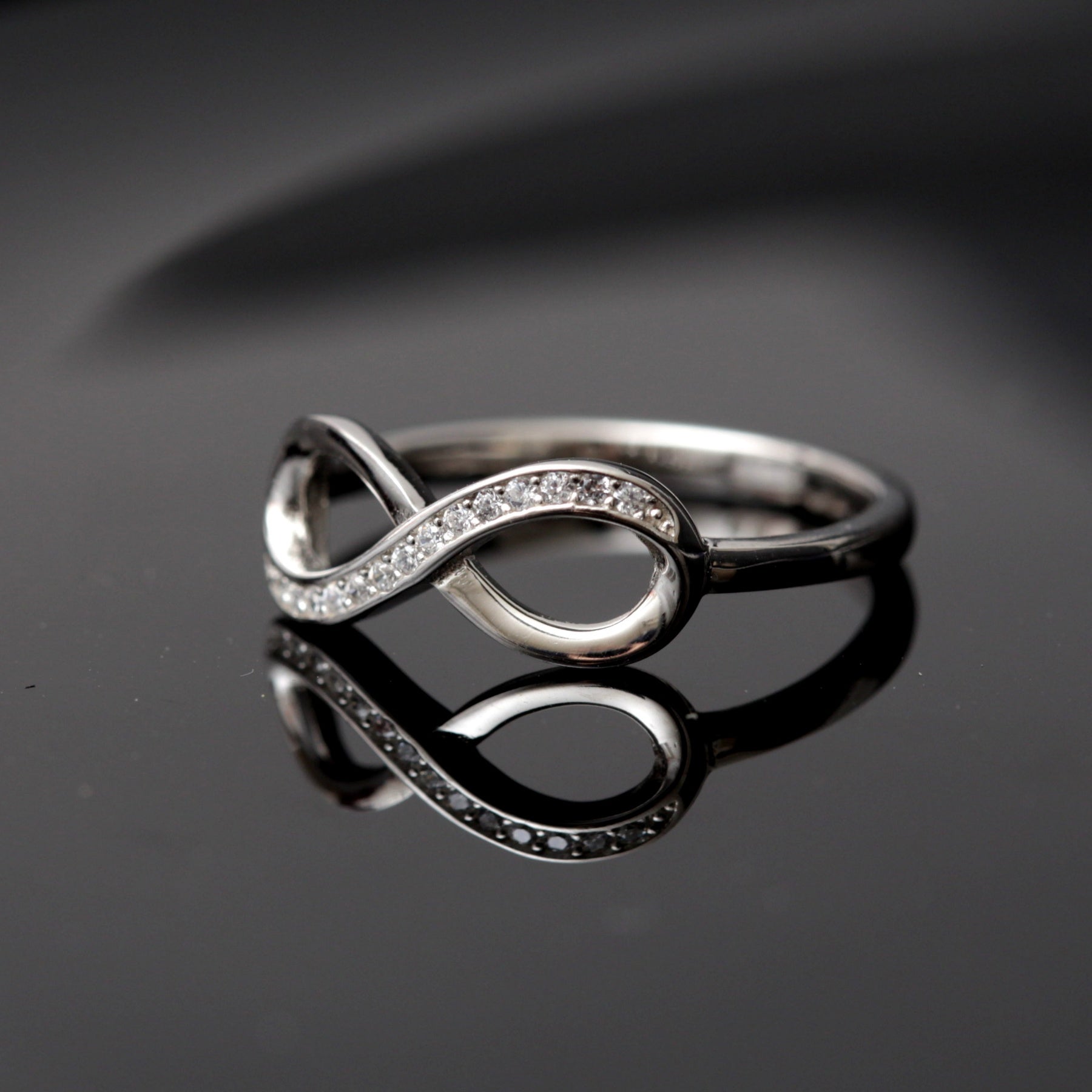 Bague argent Rhodié garanti infinity