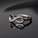 Bague argent Rhodié garanti infinity