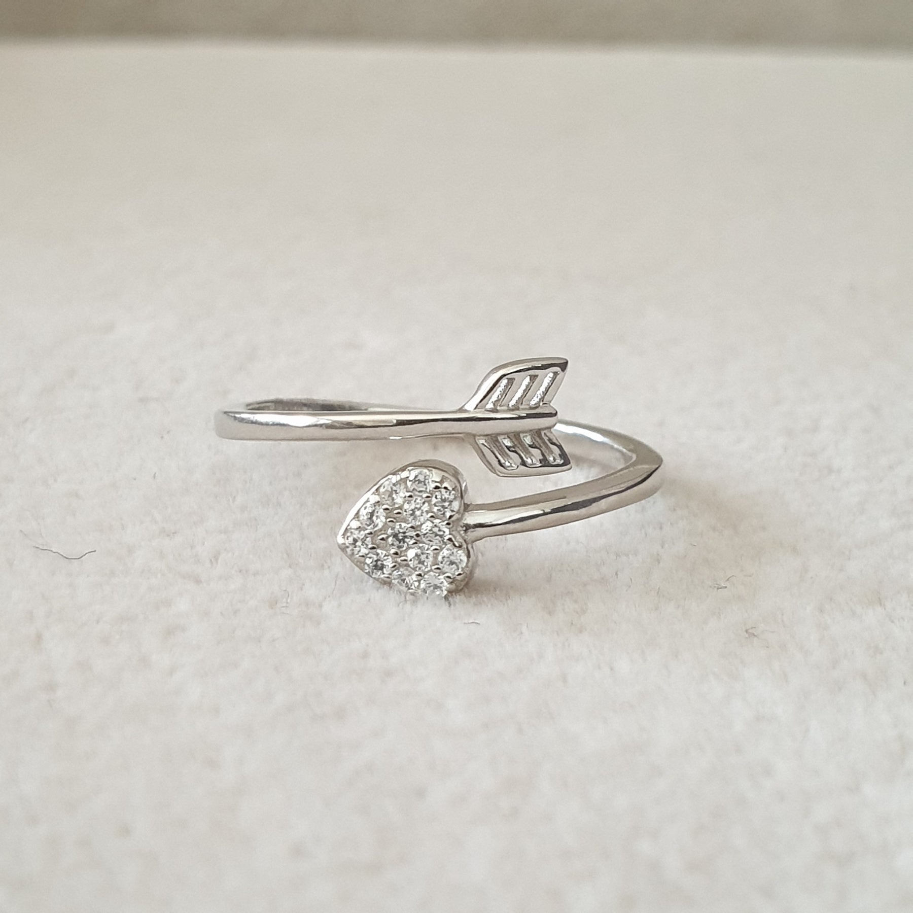 Bague Argent Rhodié Garanti la flèche cœur soldeargent - 40%