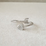 Bague Argent Rhodié Garanti la flèche cœur soldeargent - 40%